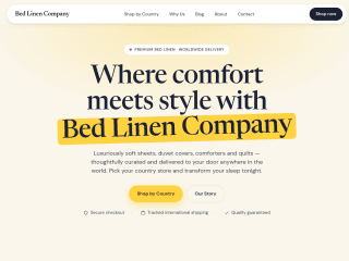 BEDLINEN - COMPANY PAGE website preview