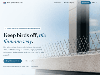 Bird Spikes Company Australia website preview