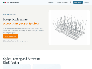 Bird Spikes Company Mexico website preview