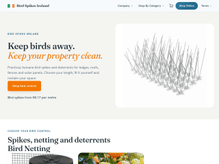 Bird Spikes Company Ireland website preview