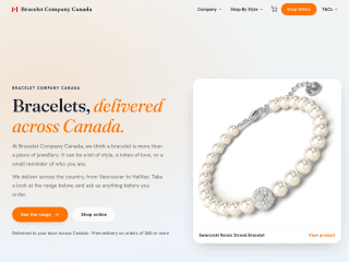 Bracelet Company Canada website preview
