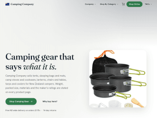 Camping Gear NZ website preview