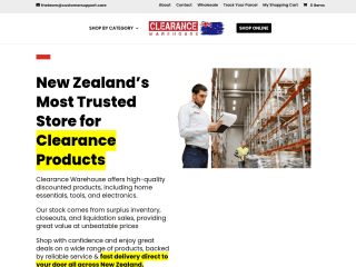 Clearance Warehouse Zealand website preview