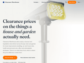 Clearance Warehouse Europe website preview