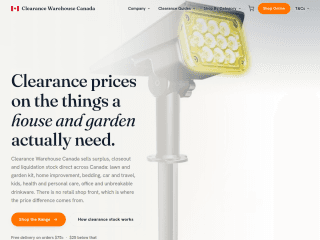 Clearance Warehouse Canada website preview