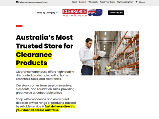 Clearance Warehouse Australia website preview