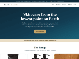 Dead Sea Cosmetics website preview