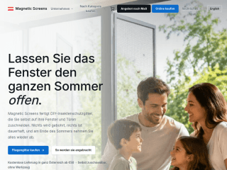 Magnetic Insect Screens Austria website preview