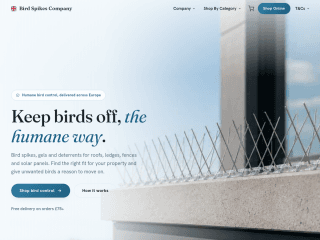 Bird Spikes Company UK website preview