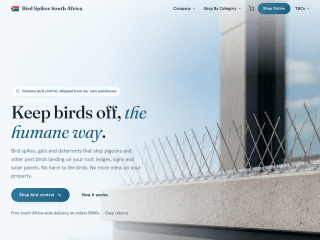 Bird Spikes Company South Africa website preview