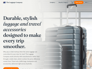 Luggage Co Australia website preview