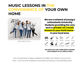 Music Lessons Academy Perth website preview