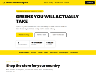 PowderGreens - COMPANY PAGE website preview